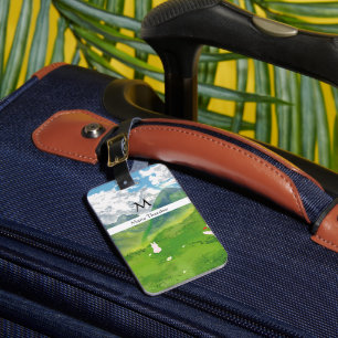 Cute Bunny in Mountain View Personalise  Luggage Tag