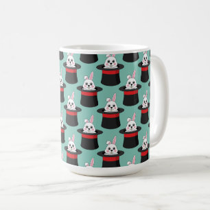 Cute Bunny in Wizard Hat Pattern Coffee Mug