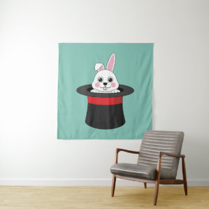 Cute Bunny in Wizard Hat Tapestry