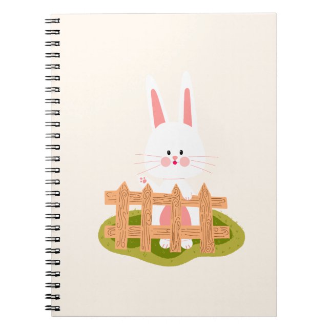 Cute Bunny Kawaii Spiral Notebook |Adorable School (Front)