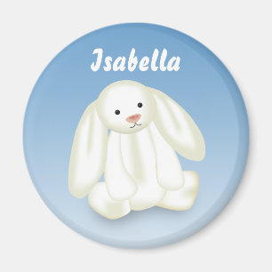 Cute Bunny Kids Name Monogram Magnet