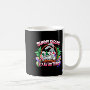 Cute bunny kisses fix everything funny rabbit coffee mug