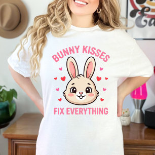 Cute Bunny Kisses Fix Everything Rabbit Lover T-Shirt