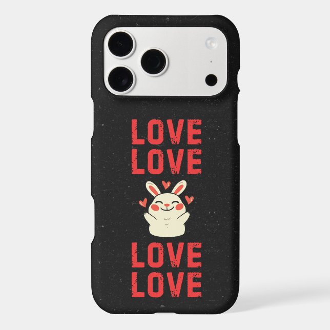 Cute Bunny Love Pattern I Phone 17 Phone Case (Back)