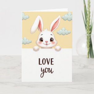 Cute Bunny Love You Card