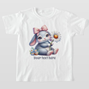 Cute bunny lovers customisable girls T-Shirt