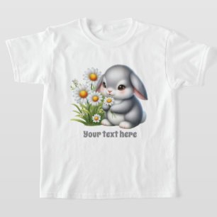 Cute bunny lovers customisable girls T-Shirt