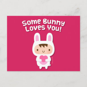 Cute Bunny Loves You Love Confession Postcard