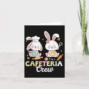 Cute Bunny Lunch Lady Cafeteria Crew Happy Easter Card