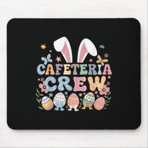 Cute Bunny Lunch Lady Cafeteria Crew Happy Easter  Mouse Pad