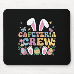 Cute Bunny Lunch Lady Cafeteria Crew Happy Easter  Mouse Pad