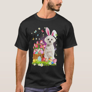 Cute Bunny Maltese Dog Easter Eggs Basket Easter D T-Shirt