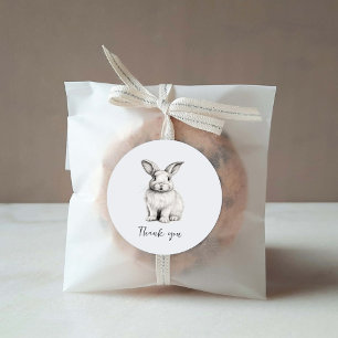 Cute Bunny Minimalist Thank You Sticker