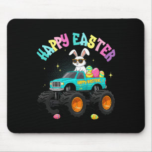 Cute Bunny Monster Truck Happy Easter For Kids Boy Mouse Pad