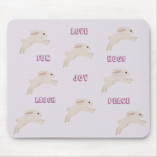 Cute Bunny Mouse Pad with Lovely Words