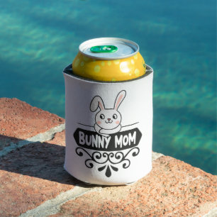 Cute Bunny mum pet animal rabbit lovers Can Cooler