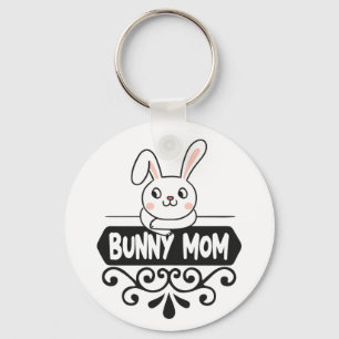 Cute Bunny mum rabbit lover Key Ring