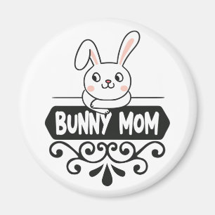 Cute Bunny mum rabbit lover Magnet