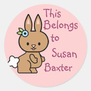 Cute Bunny Name Tag Stickers