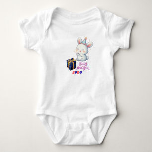 Cute Bunny New Year Baby Bodysuit – 2026 Celebrati
