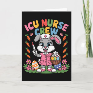 Cute Bunny Nurse Easter Icu Nurse Crew Bunny Easte Card