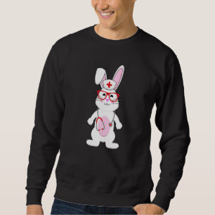 Cute Bunny Nurse Stethoscope Rn Lpn Lvn Easter Egg Sweatshirt