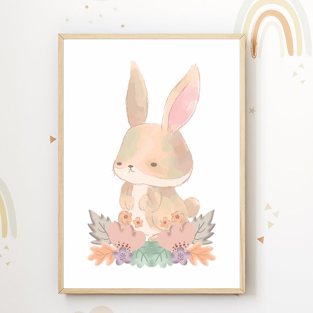 Cute Bunny Nursery Poster Animal Kids Room Decor (Creator Uploaded)