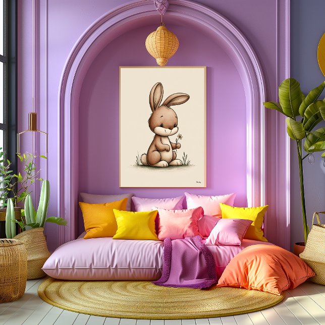Cute Bunny Nursery Wall Art Scandinavian Neutral  (Creator Uploaded)
