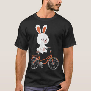 Cute Bunny On Bike Rabbit Cycling Bicycle Bunny T-Shirt