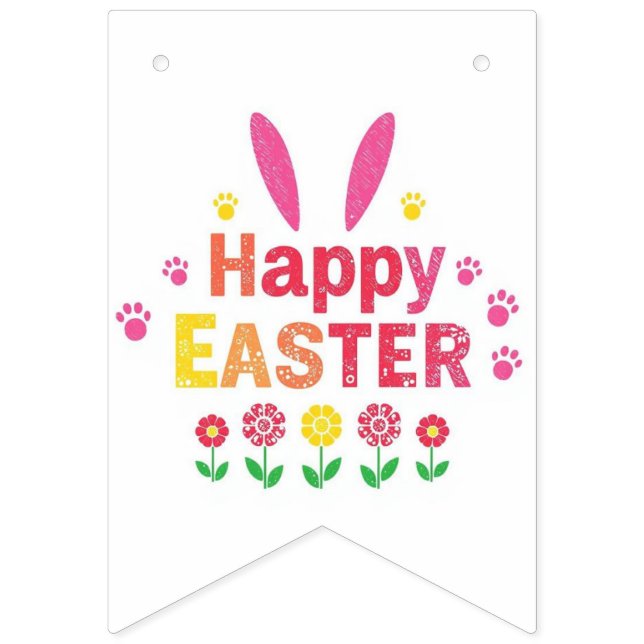 cute bunny painting Easter Eggs wrapping paper  Bunting (First Flag)