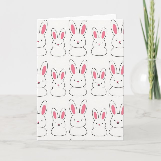 Cute Bunny Pattern Art Card (Front)