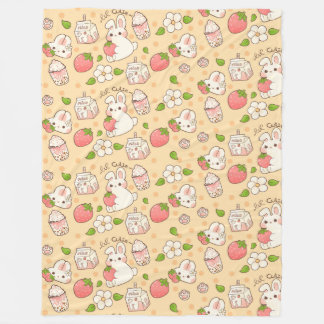 Cute Bunny Pattern Fleece Blanket