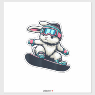 Cute Bunny Performing Snowboarding Trick Kids East