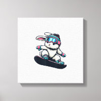 Cute Bunny Performing Snowboarding Trick Kids East