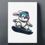 Cute Bunny Performing Snowboarding Trick Kids East Plaque<br><div class="desc">Cute Bunny Performing Snowboarding Trick Kids Easter T-Shirt</div>