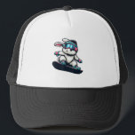 Cute Bunny Performing Snowboarding Trick Kids East Trucker Hat<br><div class="desc">Cute Bunny Performing Snowboarding Trick Kids Easter T-Shirt</div>