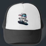 Cute Bunny Performing Snowboarding Trick Kids East Trucker Hat<br><div class="desc">Cute Bunny Performing Snowboarding Trick Kids Easter T-Shirt</div>