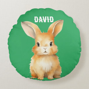 Cute Bunny Personalised Round Cushion