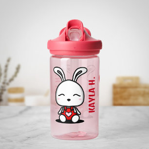Cute Bunny Personalised Water Bottle for Girl