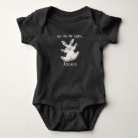Cute Bunny Personalized And the Fun Begins Black