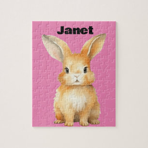Cute Bunny Personalized Jigsaw Puzzle