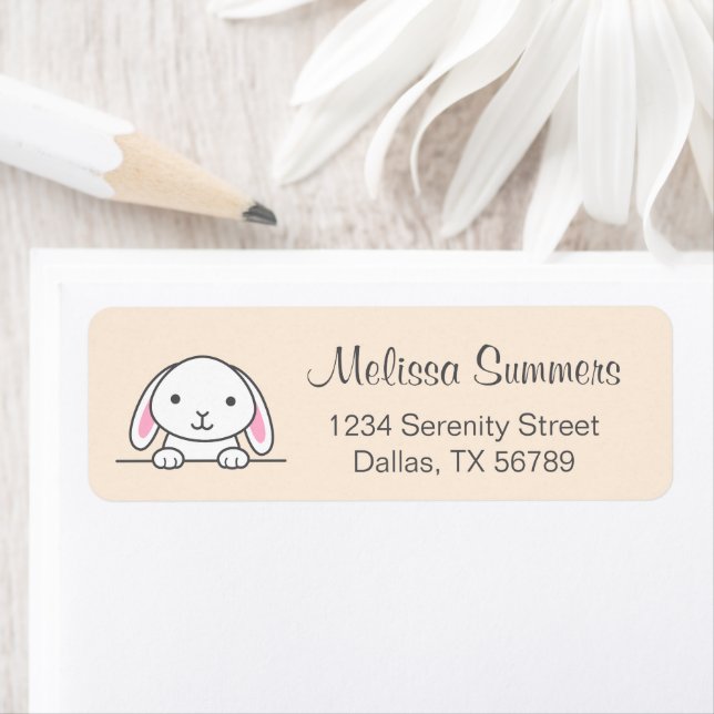 Cute Bunny Pet Beige Return Address (Insitu)