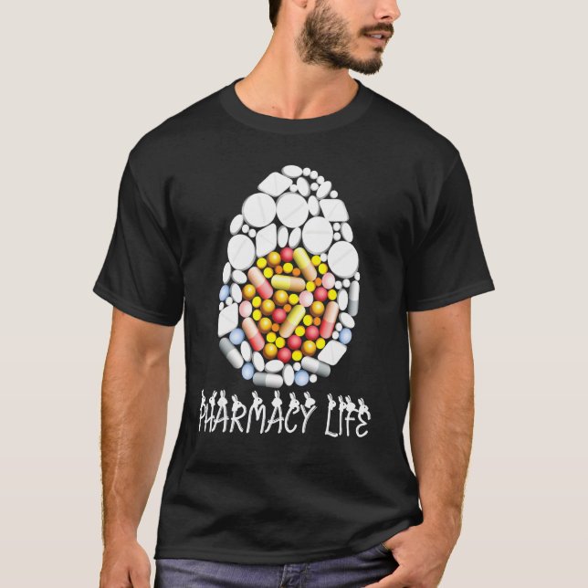 Cute Bunny Pharmacist Pharmacy Life Happy Easter E T-Shirt (Front)