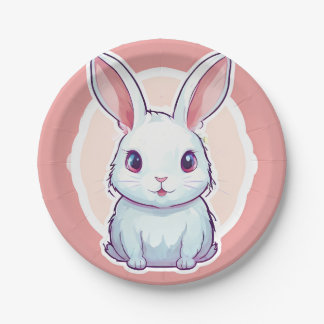 cute bunny picture disposable plate
