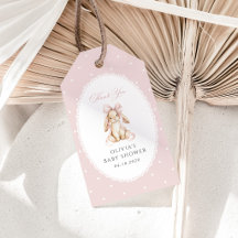 Cute Bunny, Pink Bow, Pink Polka Dots, Baby Shower