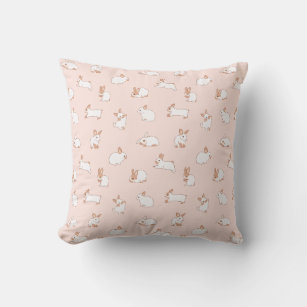Cute Bunny Pink Pattern Spring Summer  Cushion