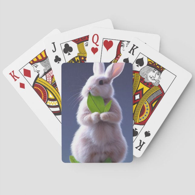 Cute Bunny Playing Cards (Back)