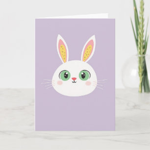Cute Bunny Portrait Art Card