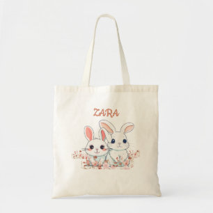 Cute Bunny Printed Tote Bag