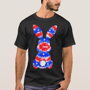 Cute Bunny Rabbit American USA  Tie Dye Happy East T-Shirt